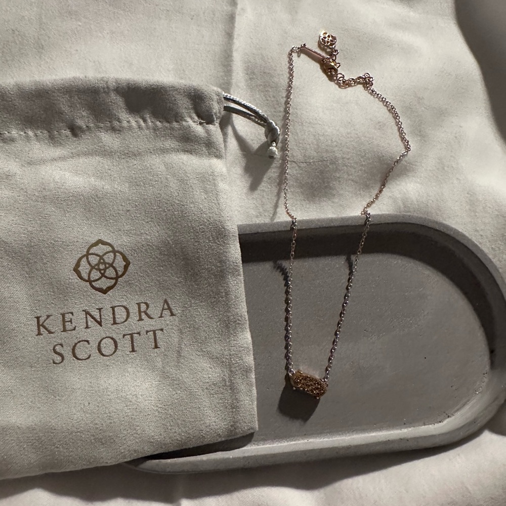 Kendra Scott Rose Gold and Rose Gold Drusy Elisa Necklace